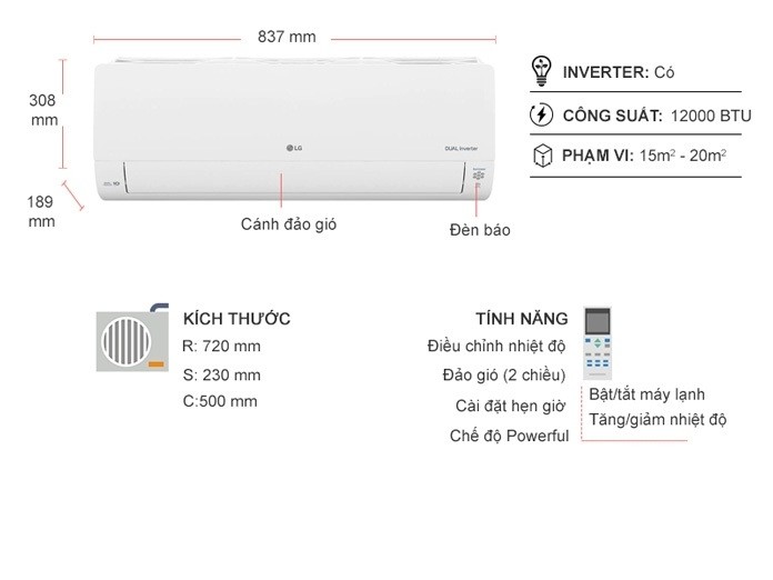 Máy lạnh LG Inverter 1.5 HP V13APH2 (2023)