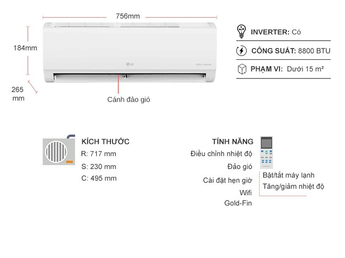 Máy lạnh LG Inverter 1 HP V10WIN1