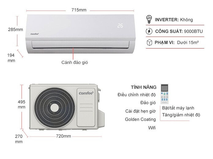 Máy lạnh Comfee 1 HP CFS-10FWFF-V