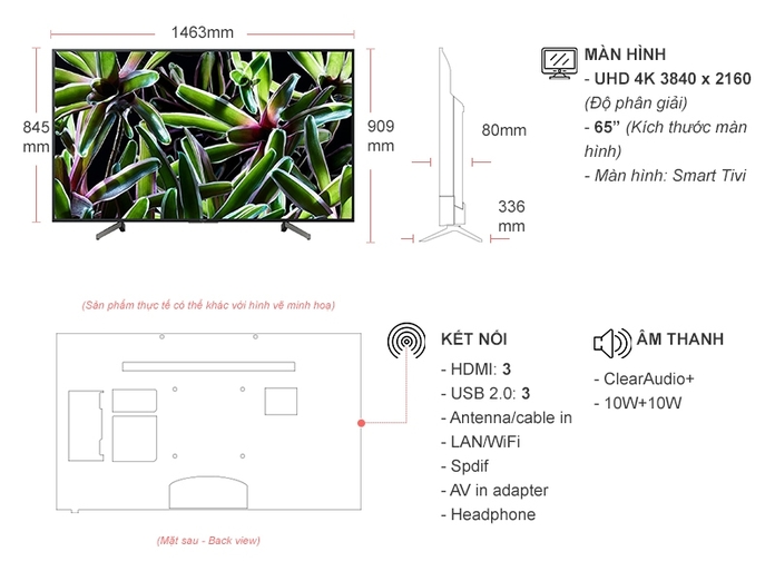 Smart Tivi Sony 4K 65 inch KD-65X7000G