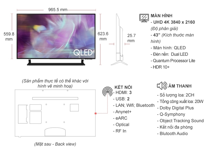 Smart Tivi QLED Samsung 4K 43 inch QA43Q60AAKXXV