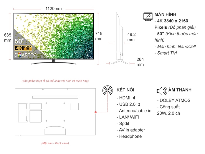 Smart Tivi NanoCell LG 4K 50 inch 50NANO86TPA