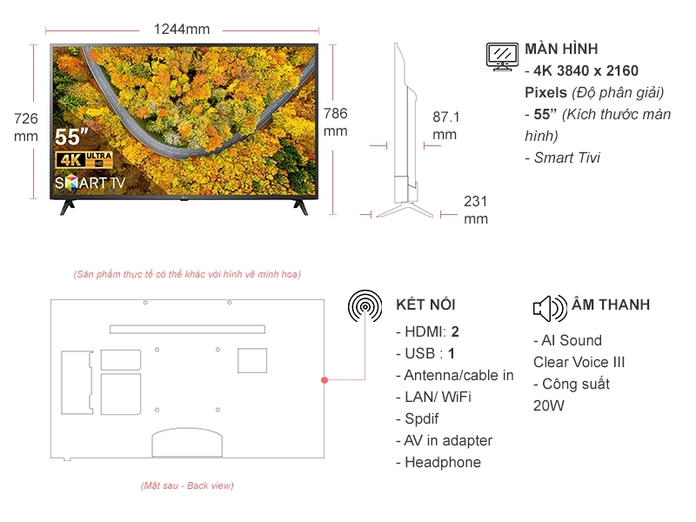 Đánh giá] Tính năng nổi bật của Smart Tivi LG 4K 55 inch 55UN7000PTA - giá  tốt, có trả góp trên Điện Máy Xanh