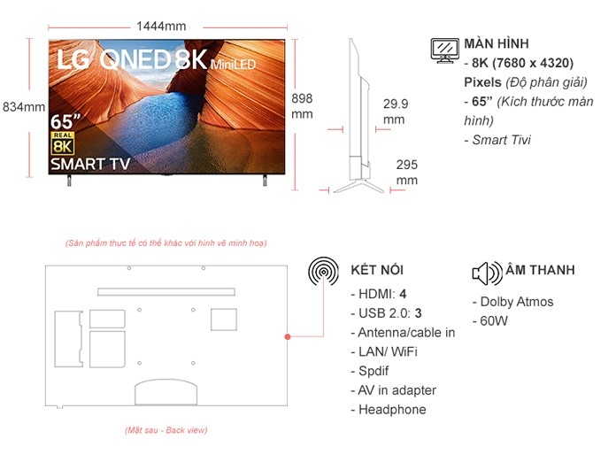 Smart Tivi QNED LG 8K 65 Inch 65QNED99SQB