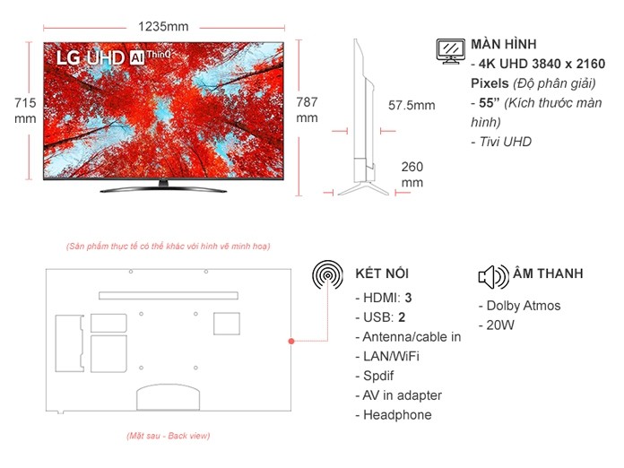 Smart Tivi LED LG 4K 55 inch 55UQ9100PSD