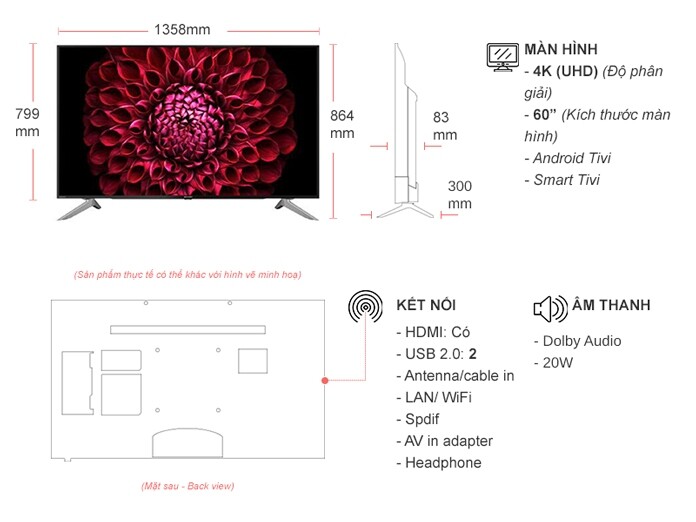 Android Tivi Sharp 4K 60 inch 4T-C60DL1X