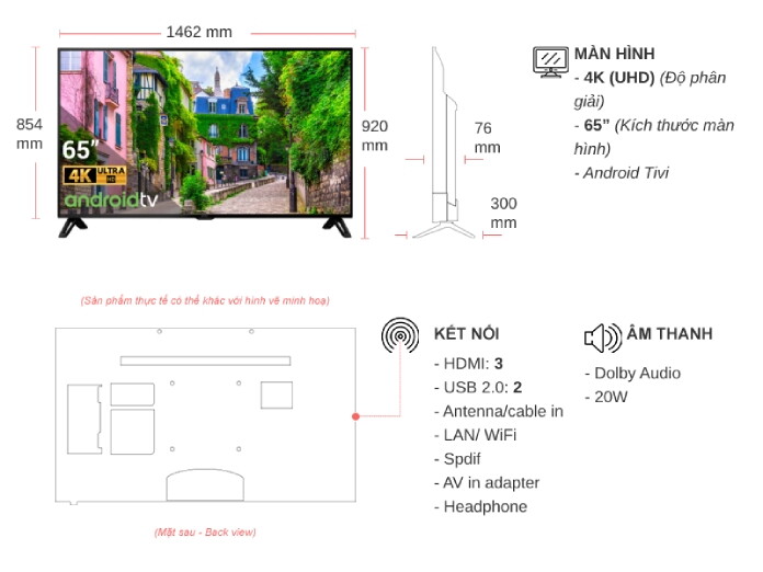 Android Tivi Sharp 4K 65 inch 4T-C65CK1X