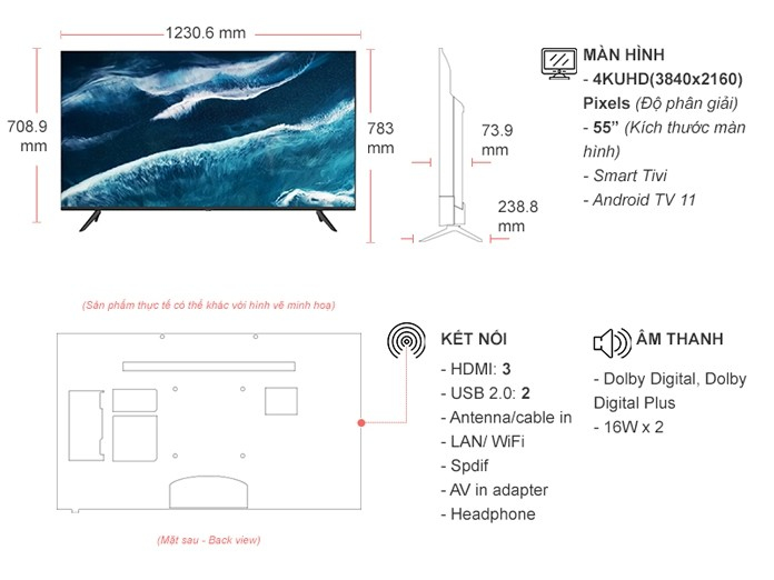 Smart Tivi Casper A Series 4K 55 inch 55UGA610