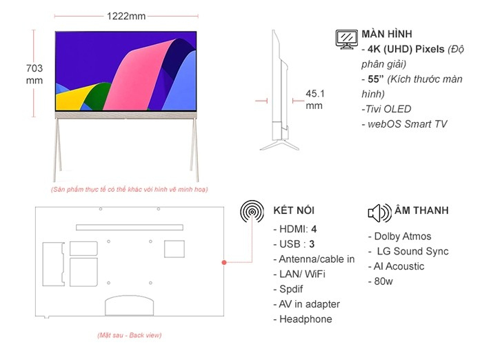 Smart Tivi OLED LG 4K 55 inch 55LX1QPSA