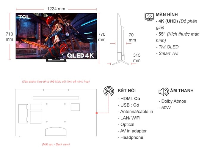 Google Tivi TCL QLED 4K 55 inch 55C745 Giá Rẻ, Chính Hãng | Nguyễn Kim