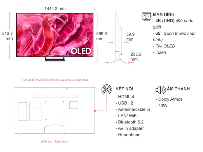 Smart Tivi OLED Samsung 4K 65 inch QA65S90CAKXXV