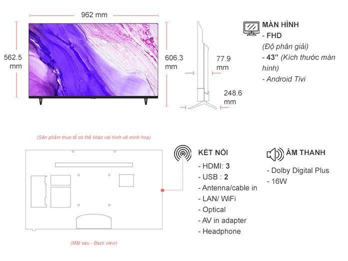 Android Tivi Casper Full HD 43 inch 43FGA610