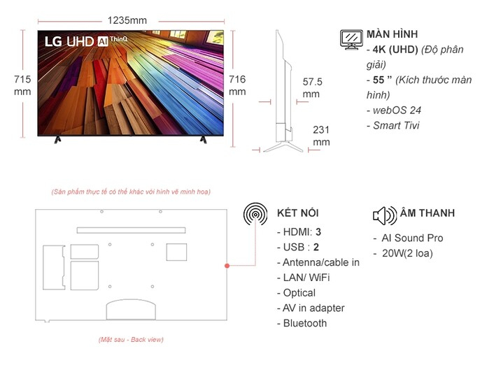 Smart Tivi LED LG 4K 55 inch 55UT8050PSB