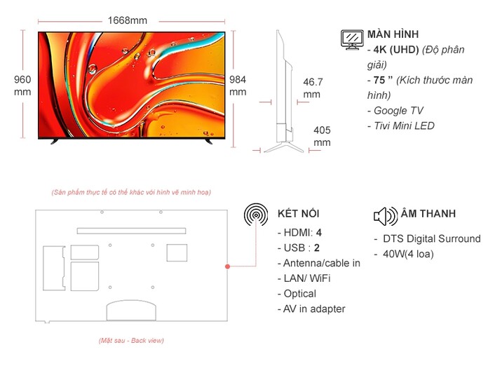 BRAVIA 7 Tivi Mini LED (QLED) Sony 75 inch K-75XR70