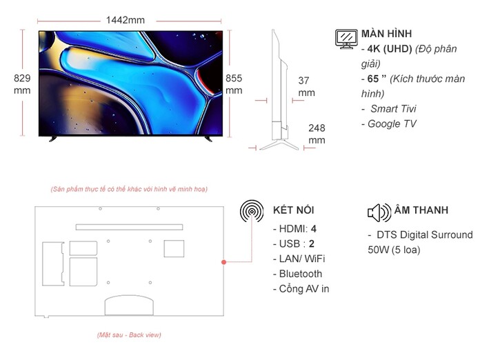 BRAVIA 8 Tivi OLED Sony 65 inch K-65XR80