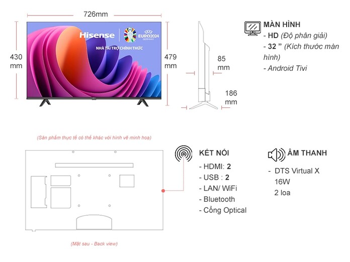 Android Tivi Hisense HD 32 inch 32A4N