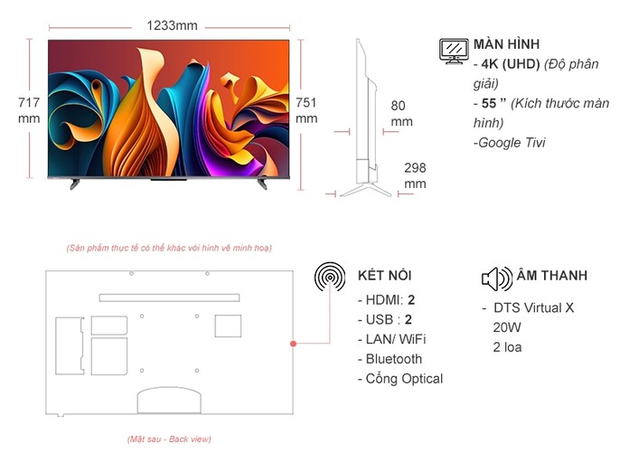 Google Tivi Hisense 4K 55 inch 55Q6N