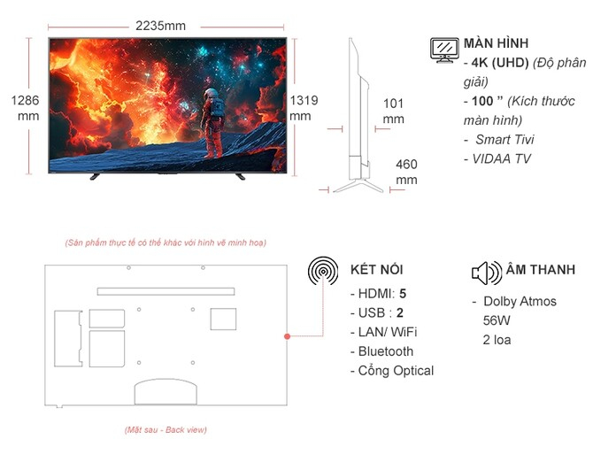 Smart Tivi QLED Toshiba 4K 100 inch 100Z670NP
