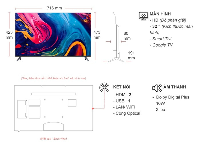 Smart Tivi Casper HD 32 inch 32HGK610