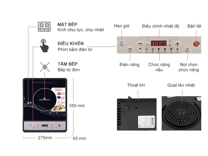 Bếp từ Sunhouse SHD6149 Bếp từ Sunhouse SHD6149