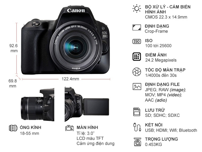 18 55mm Dslr 200d Canon Price Canon EOS Rebel SL2 200D DSLR Camera