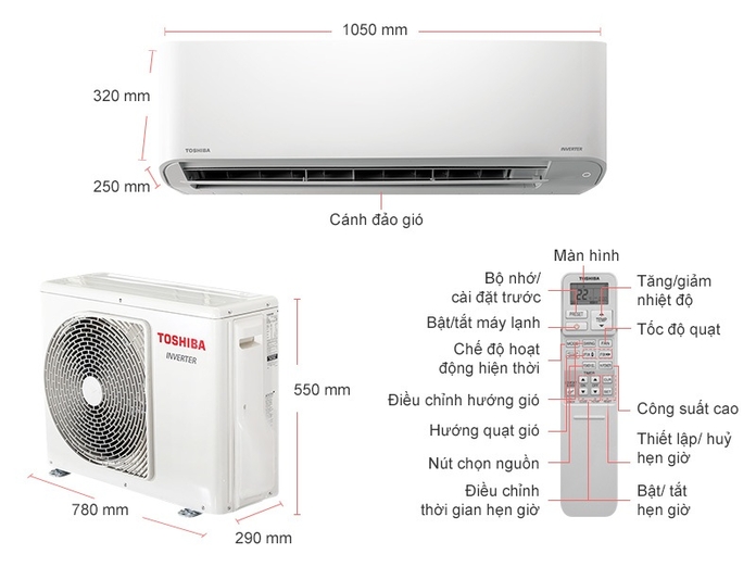 Máy lạnh Toshiba Inverter 2.5 HP RAS-H24PKCVG-V