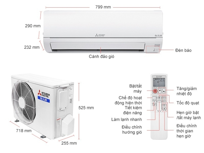 MÁY LẠNH MITSUBISHI ELECTRIC 1.5HP MS/MU-HM35VA