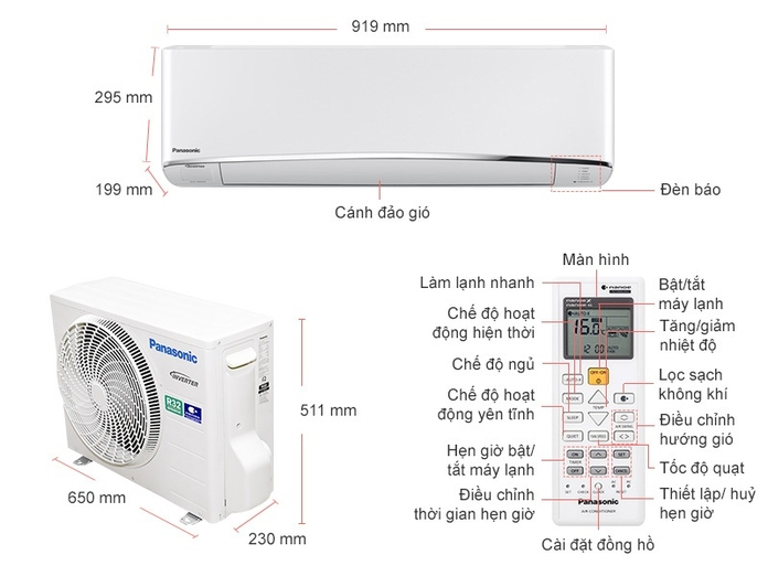 Máy Lạnh Panasonic Inverter 1 HP CU/CS-XU9UKH-8