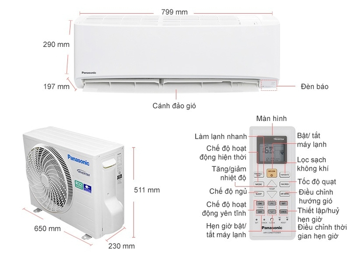 Máy lạnh Panasonic 1 HP CU/CS-N9UKH-8 Máy lạnh Panasonic 1 HP CU/CS-N9UKH-8