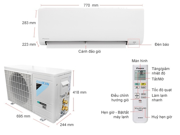 MÁY LẠNH DAIKIN 1 HP FTC25NV1V MÁY LẠNH DAIKIN 1 HP FTC25NV1V