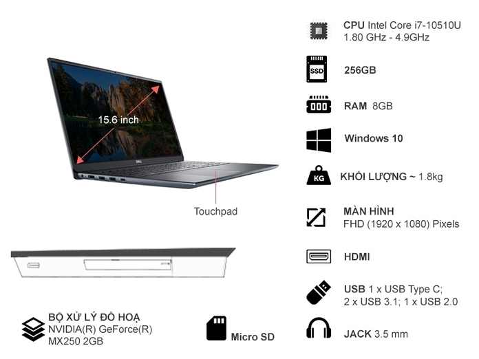 Dell Vostro V5590A P88F001N90A Xám Dell Vostro V5590A P88F001N90A Xám