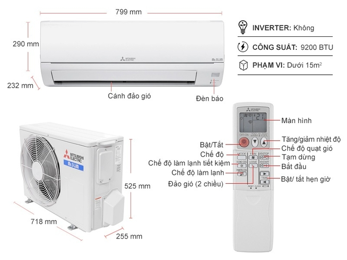 Máy lạnh Mitsubishi Electric 1 HP MS-HP25VF