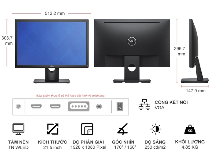 Màn hình vi tính Dell E2216H Giá Tốt | Nguyễn Kim