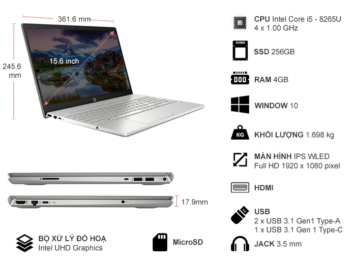 Laptop HP Pavilion 15-CS3015TU (8QP15PA) Laptop HP Pavilion 15-CS3015TU (8QP15PA)