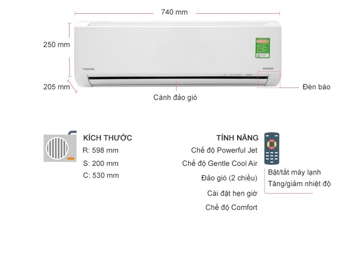 Máy lạnh Toshiba Inverter 1 HP RAS-H10D1KCVG-V