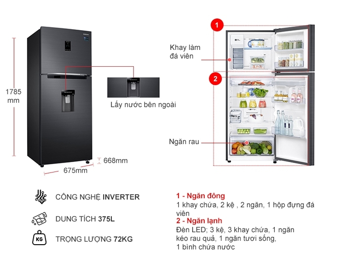 Tủ lạnh Samsung Inverter 616 lít RS64T5F01B4/SV – Mua Sắm Điện Máy Giá Rẻ  Tại Điện Máy Đất Việt