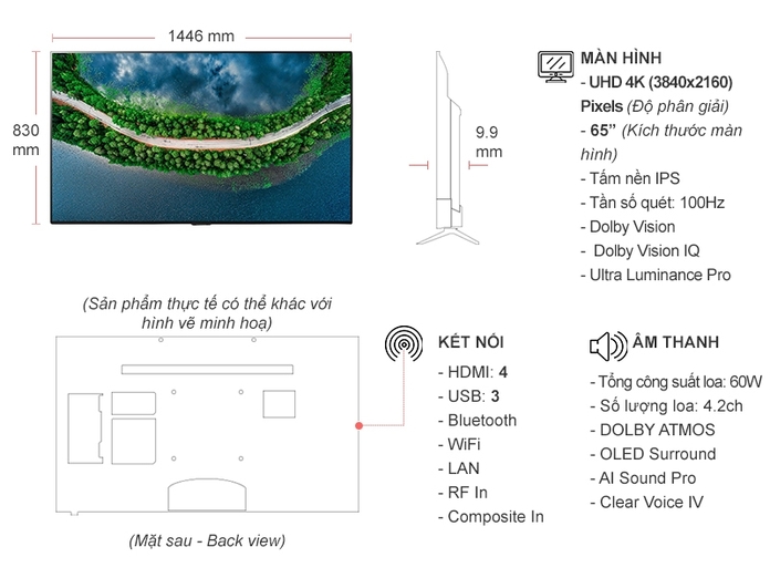 Smart Tivi OLED LG 4K 65 inch OLED65GXPTA