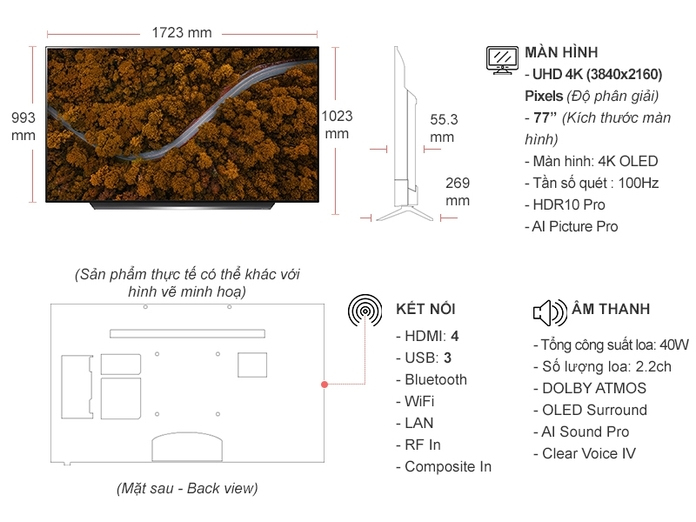 Smart Tivi OLED LG 4K 77 inch OLED77CXPTA Smart Tivi OLED LG 4K 77 inch OLED77CXPTA