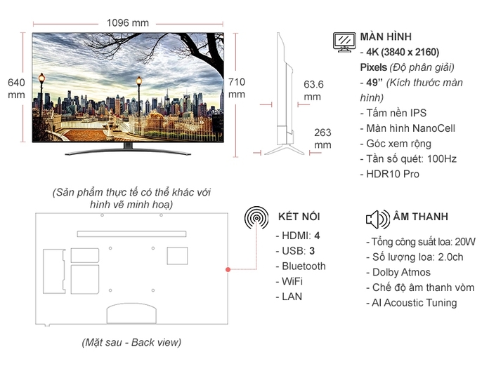 Smart Tivi NanoCell LG 4K 49 inch 49NANO86TNA