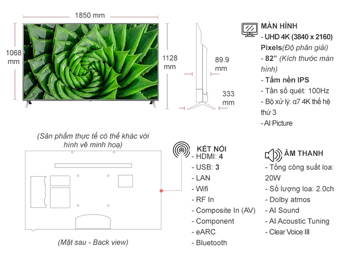 Smart Tivi LG 4K 82 inch 82UN8000PTB