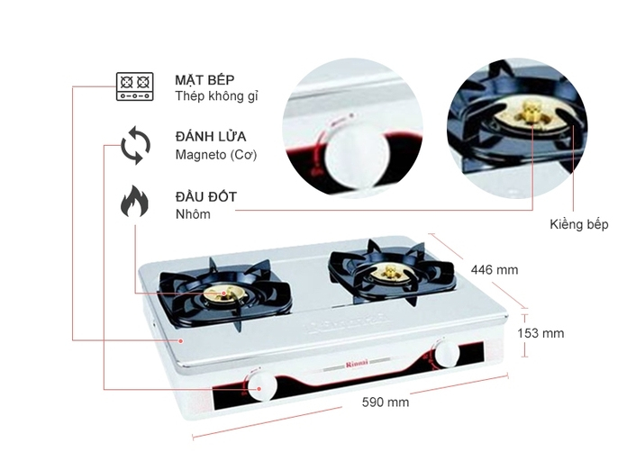 Bếp gas Rinnai RV-660S chính hãng, giá tốt | nguyenkim.com