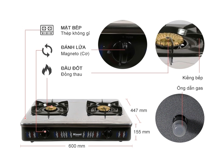 Bếp gas Rinnai RV-367(S)N