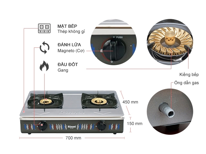 Bếp gas Rinnai RV-377(S)N