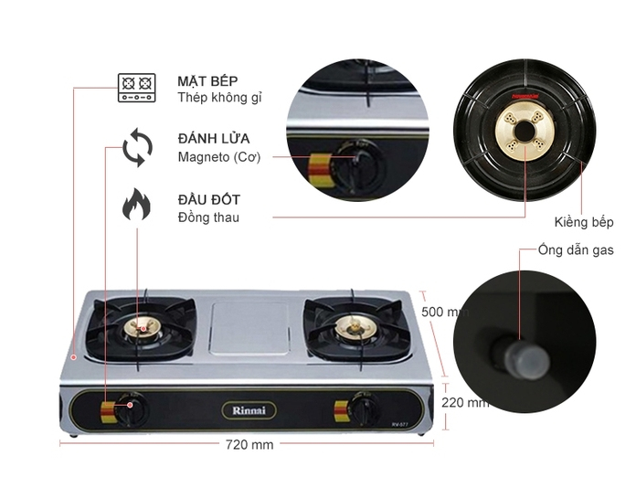 Bếp gas Rinnai RV-577(BK)