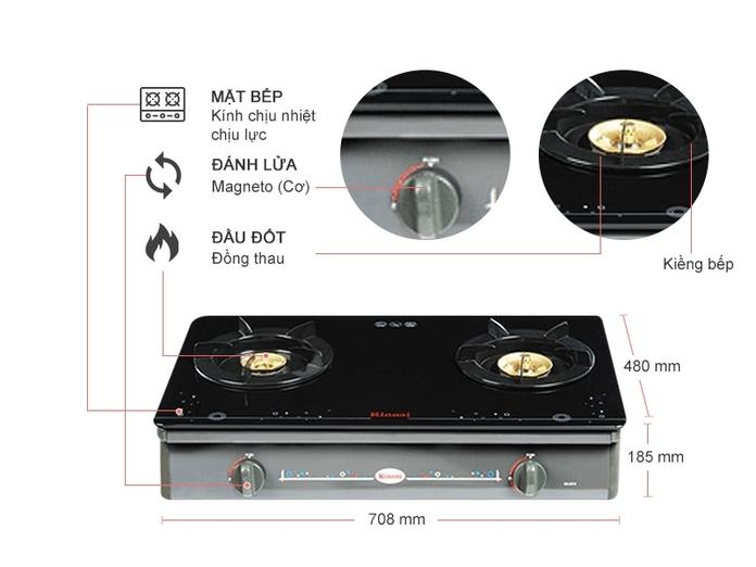 BẾP GAS RINNAI RV-8711(GL-SP)