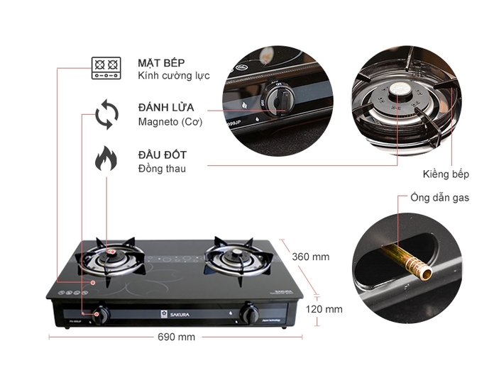 BẾP GAS SAKURA PA-999JP