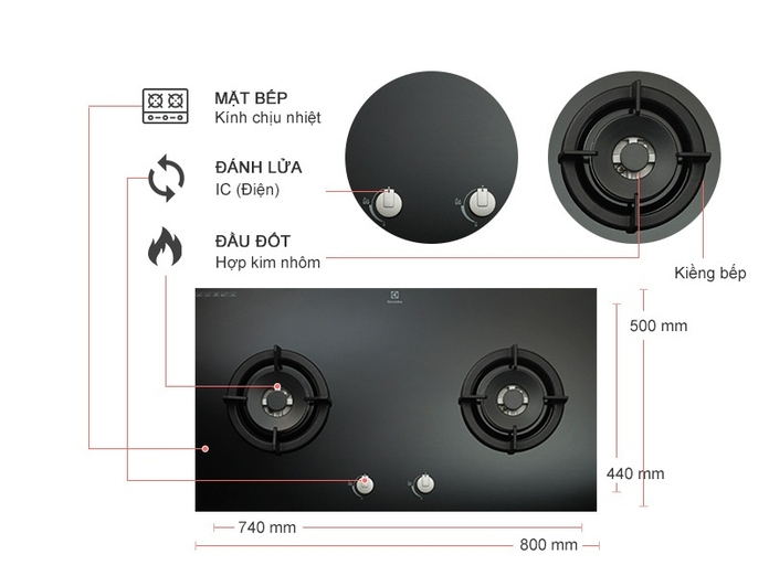 Bếp gas Electrolux EGT8028CK