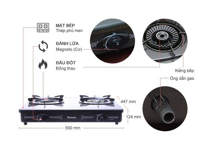 BẾP GAS RINNAI RV-615SLIM(G)