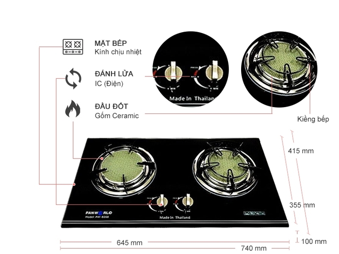 BẾP GAS ÂM PANWORLD PW-8268