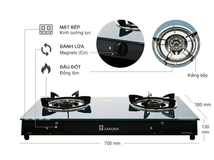 Bếp gas Sakura SA-690NK